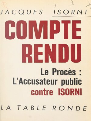 cover image of Compte rendu, le procès
